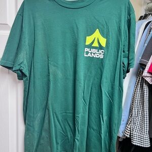 $39 NEW Size Large Public Lands Green T-Shirt 100% ORGANIC COTTON RARE SS NEW